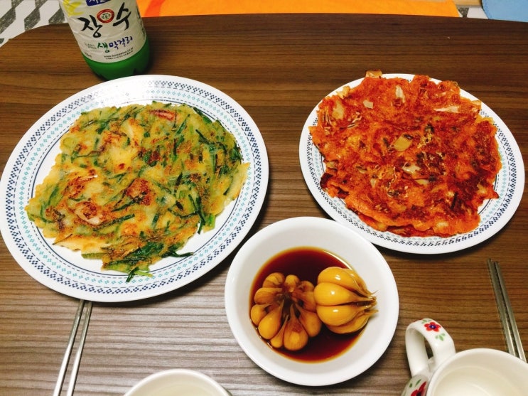 비오는날은 전과 막걸리!