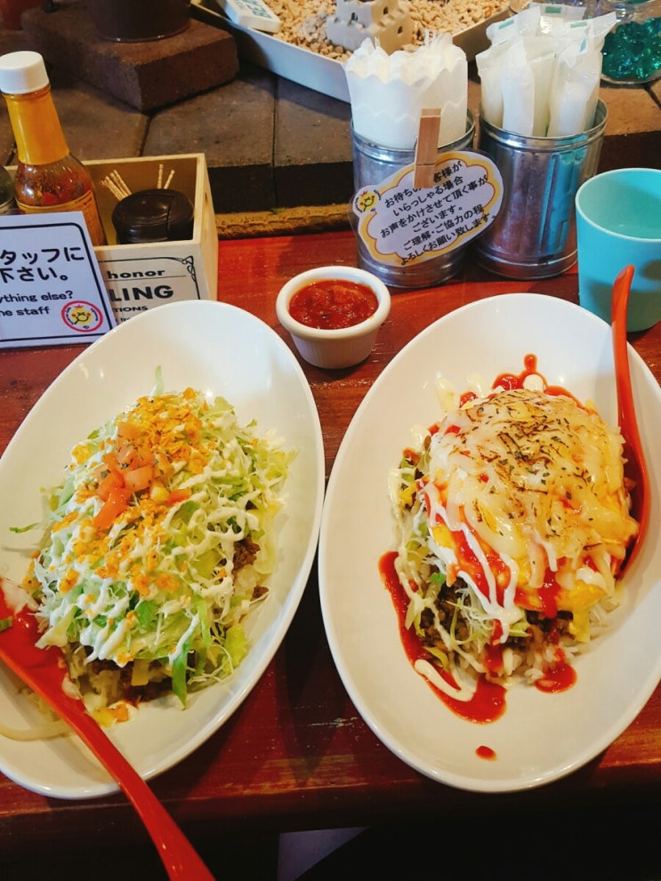  오키나와 아메리칸빌리지맛집 타코라이스맛집 키지무나 블루씰아이스크림 / 일본편의점간식