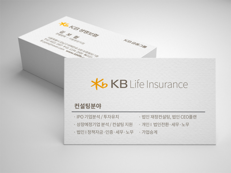 [명함제작] KB생명보험[FC용]명함 : 네이버 블로그