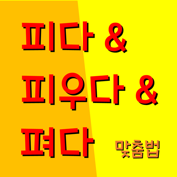  피다, 피우다, 펴다, 기지개를 켜다 맞춤법 !