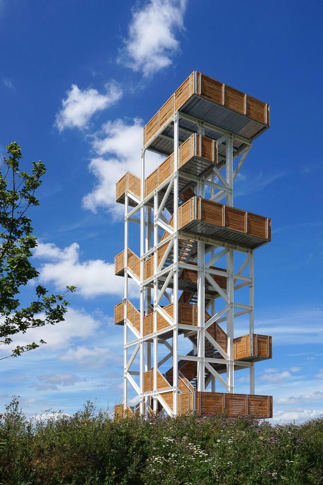 계단식 타워 생태 관찰소 하늘 전망대 랜드스케이프 플랫폼 건축