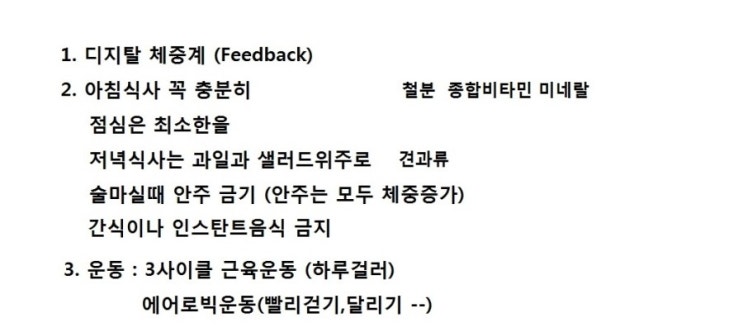  다이어트  운동법 - 홍원장 20Kg 성공비법