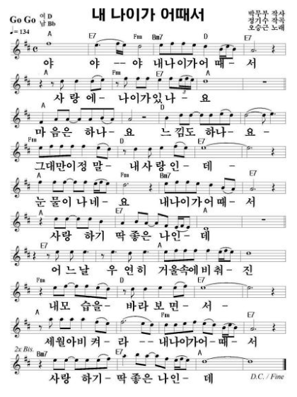 내나이가 어때서 가사/악보/노래듣기 : 네이버 블로그 내나이가 어때서 가사/악보/노래듣기 : 네이버 블로그