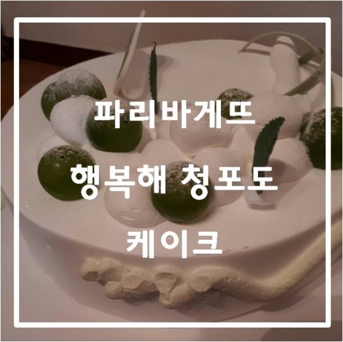 [케이크] 파리바게뜨 행복해 청포도 케이크 상큼한 맛!! 착한 가격!!