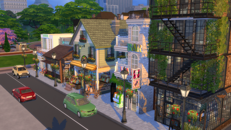 심즈4 하우스 / 건축 :: 작은 마을의 상점가 Left Side