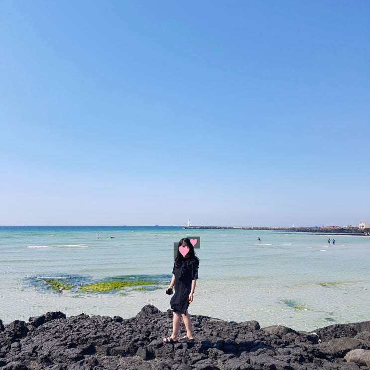  제주 협재해수욕장 협재분식 괜히갔어 ㅠㅠ... / 바다보며 제주김만복 만복이네김밥&오징어무침