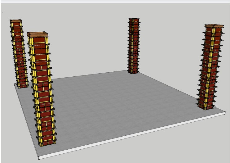 층고높은 건축물 보거푸집(무타이 최적공법-슬라브데크 또는 호리빔)