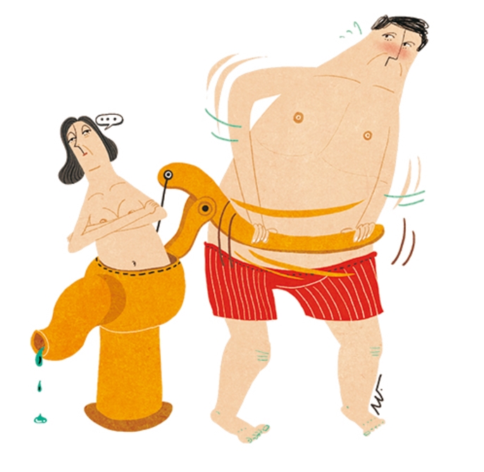  물 많은 여자와 물 안나오는 아내