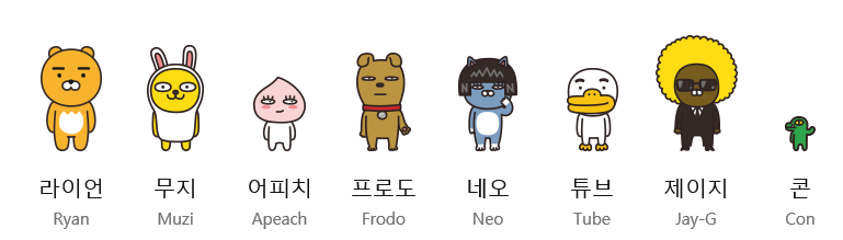 카카오프렌즈 이야기 - 캐릭터별 성격·사연·특징 정리 : 네이버 블로그