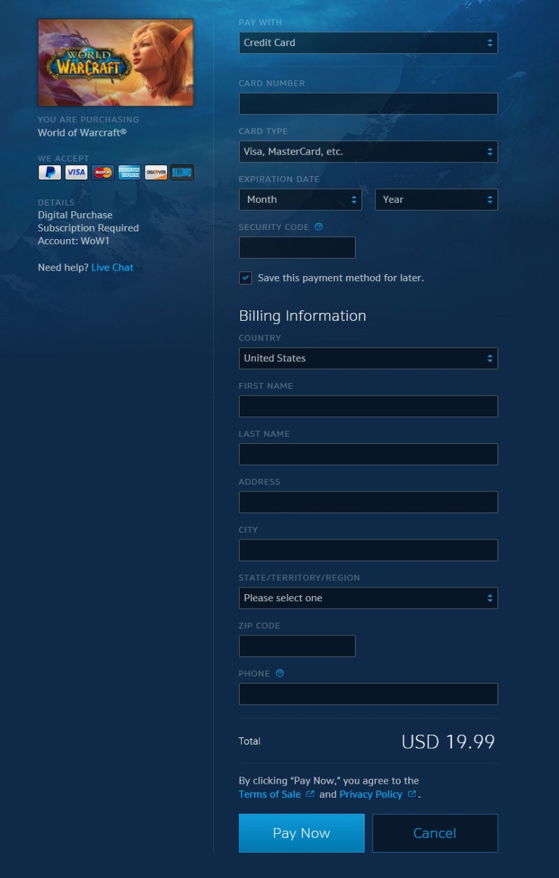 와우 북미서버 입문 4 - 패키지 결제 : 네이버 블로그