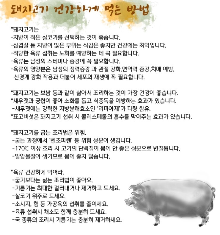 돼지고기 건강하게 먹는 방법