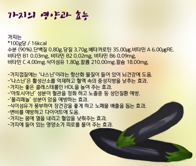  가지의 영양과 효과