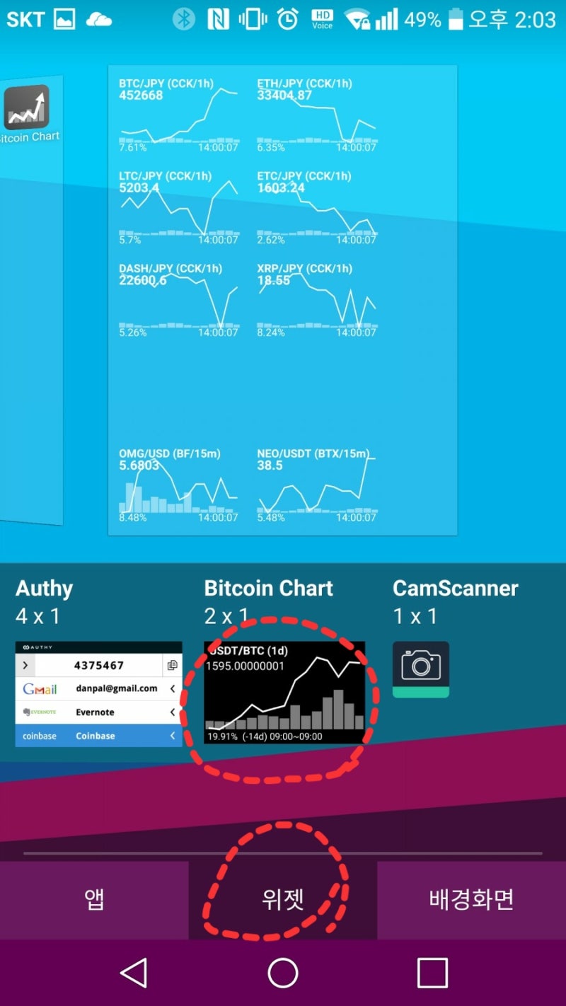 스마트폰 바탕화면 차트보기 Bitcoin Chart : 네이버 블로그