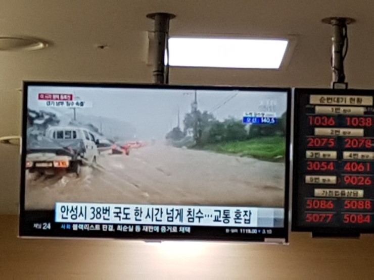  <평택날씨> 평택의 평화로움을 휩쓸고간 장맛비 집중호우, 2017년7월31일. 물 넘친 통복천 풍경