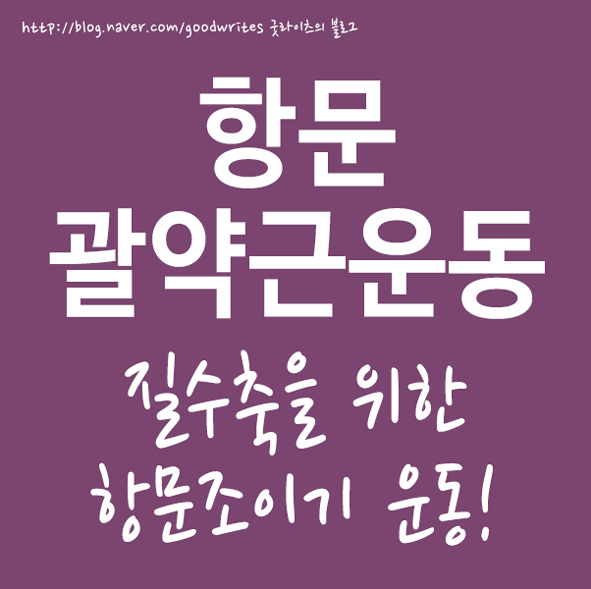  항문 괄약근 운동 질수축은 항문조이기!