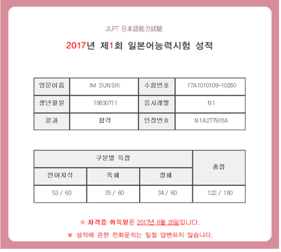  JLPT N1 합격~
