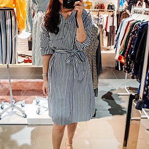[LEPITTA] 스트라이프원피스, 롱셔츠 데일리룩으로 좋은 신도림 현대백화점 디큐브시티 르피타....