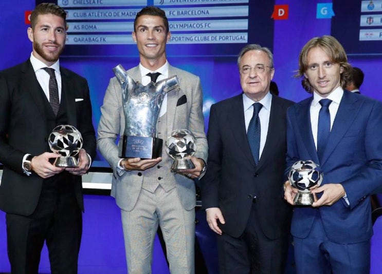  호날두 2017 UEFA 올해의 선수 2년 연속 선정  통산 3번째 역대 최다 수상 영예 시간여행