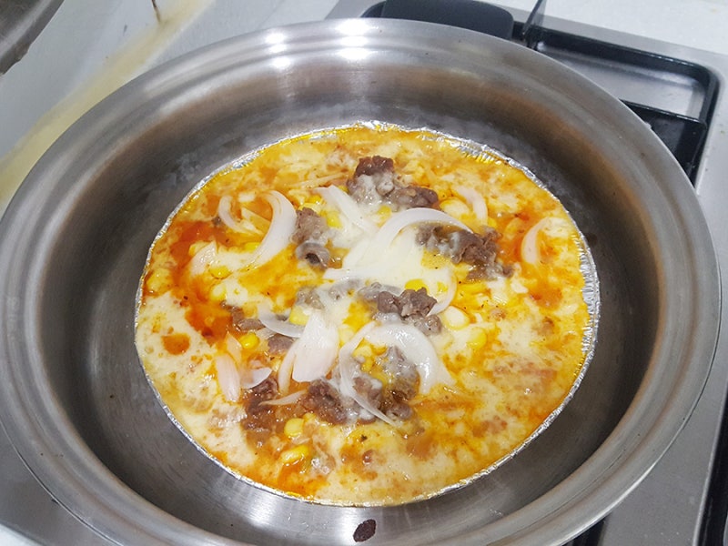 또띠아피자 만들기 후라이팬 전자렌지로 피자만들기