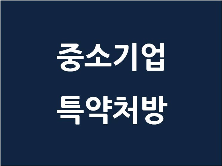  중소기업 특약처방