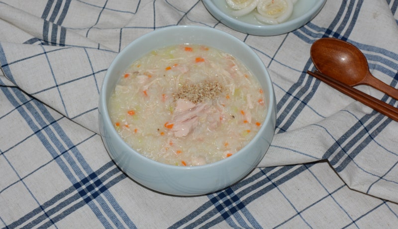 초간단 닭죽 끓이기 비비고 닭곰탕으로 간단하게!!