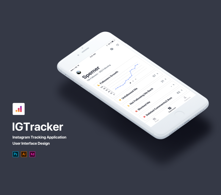IGTracker - Instagram Tracking Application UI Design