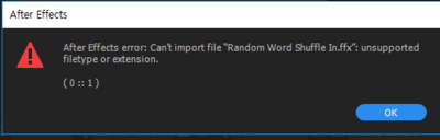  [애프터이펙트CC] After Effects error: Can't import file ...