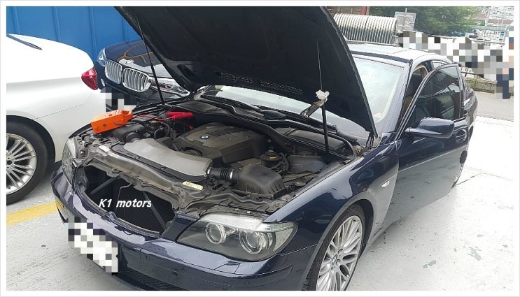 BMW정비센터 K1모터스 750i 엔진오일 누유로 인한 발전기 고장사례