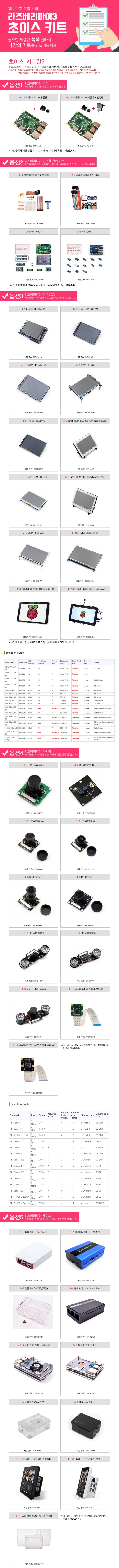 라즈베리파이 초이스 키트 출시!!