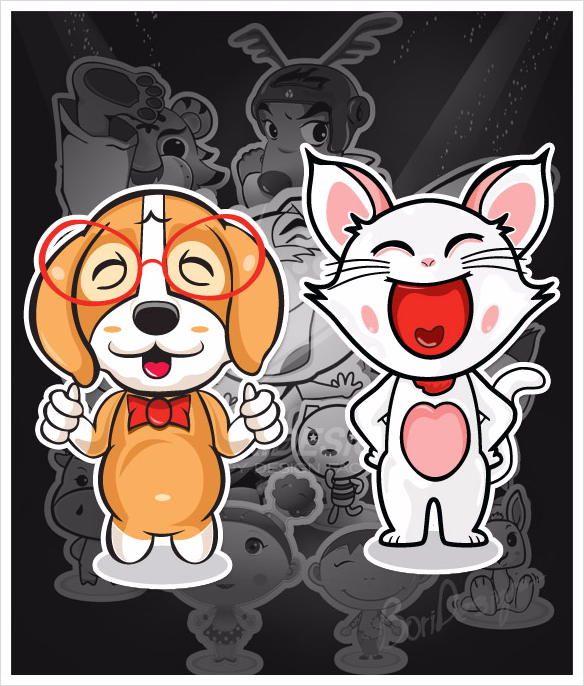  [일러스트레이터]강아지와 고양이 캐릭터디자인의 일러스트 작업하기