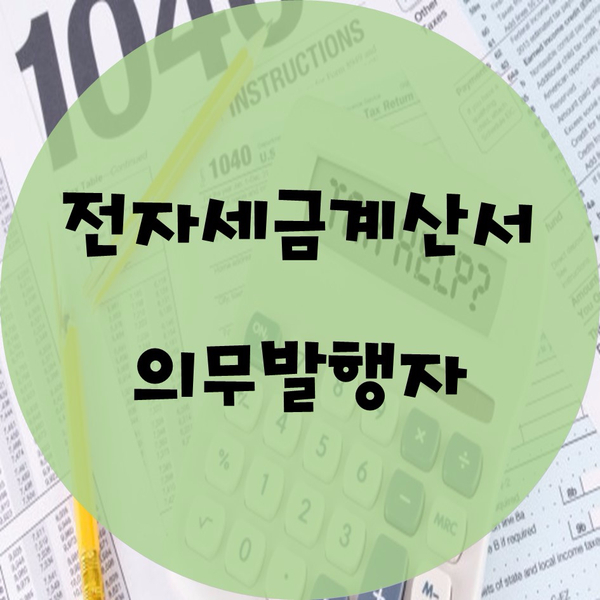  전자세금계산서 의무발행 대상자는?