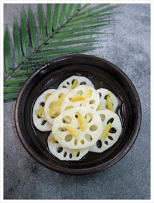 추석 밑반찬 아삭아삭 향긋한 연근유자피클 연근유자초절임~~