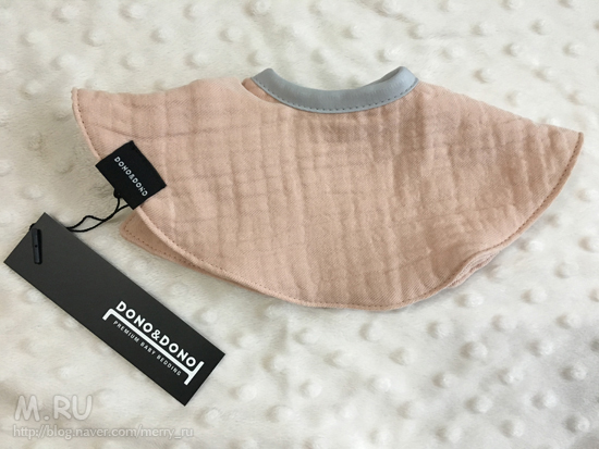 [육아템] 아기턱받이 도노도노 머슬린 케이프빕 (인디핑크)