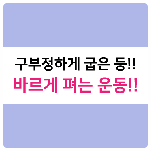  구부정하게 굽은 등!! 바르게 펴는 운동
