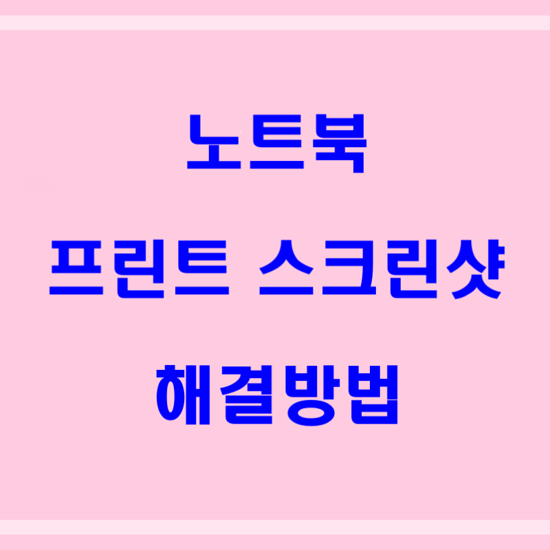 노트북 프린트스크린샷 안될때 해결방법!