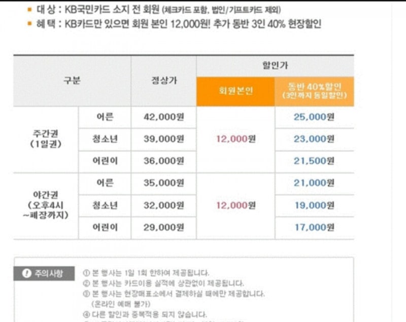 서울랜드-국민은행 만원의행복(9월 행사)