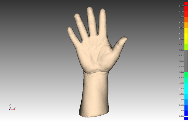 [3D스캔]사람 손을 직접 석고 모형 제작 후 3D 스캔 작업사례 이미지 입니다 
