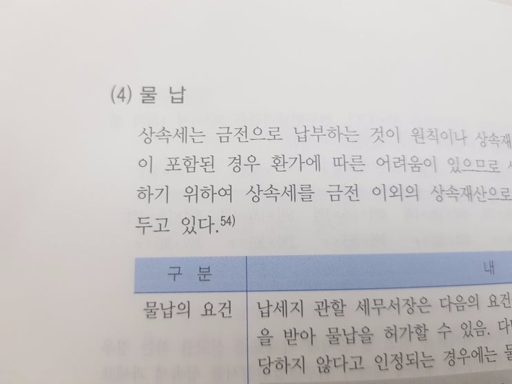  상속세의 물납