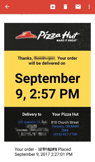 170909 토론토 Pizzahut 피자헛