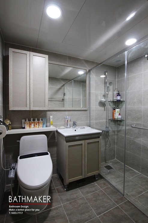 욕실 하부장세면대 설치로 수납과 디자인을 강조한  남양주 호평 라인아파트 욕실리모델링