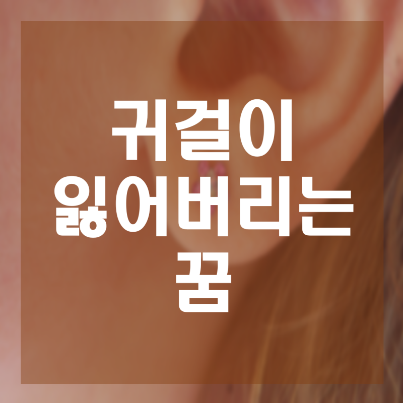 귀걸이잃어버리는꿈 귀걸이꿈 해몽 가져왔어요