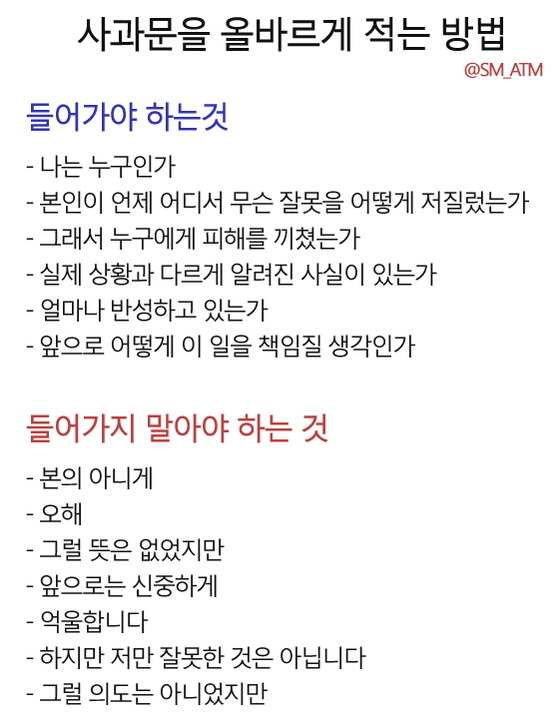 사과문 써서 망하지 않는 법