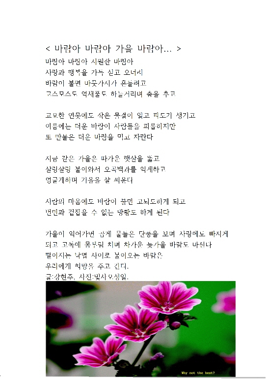  바람아 바람아 가을 바람아...