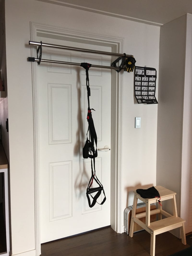홈트레이닝] 셀프 헬스 문틀 가정용철봉 TRX 실내운동기구 준비완료 : 네이버 블로그