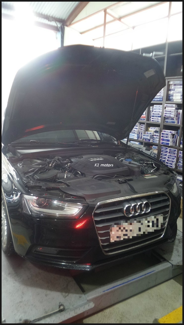  아우디A4 2.0TDI 디젤차량 엔진오일교환 K1모터스