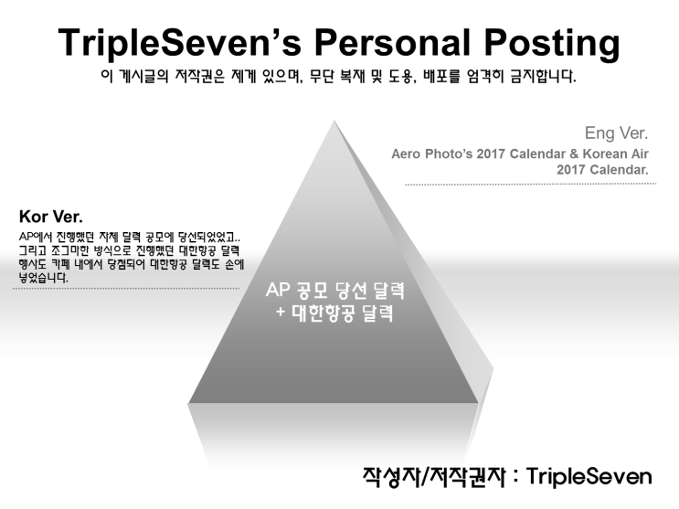  [TripleSeven/개인 공간] 지난 AP 달력 공모 당선 달력 및 대한항공 2017 달력!