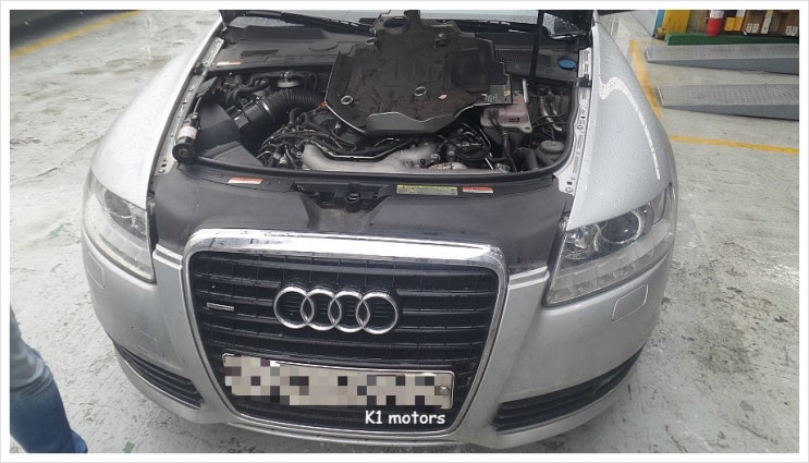 아우디 A6 3.0 TDI 엔진떨림 소음 점검 K1모터스