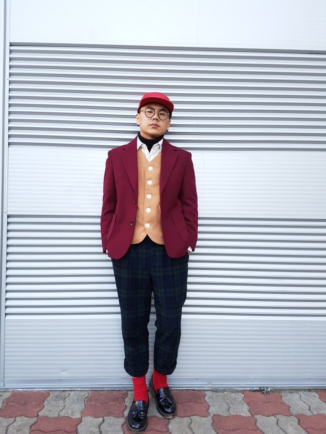  [데일리룩 #39] 와인 울 자켓 & 베이지 조끼로 댄디룩 코디하기