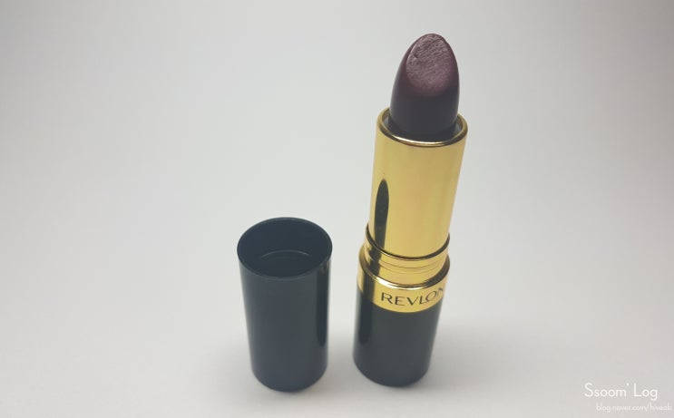  #발색_레브론 수퍼 러스트러스 립스틱 477 블랙체리
