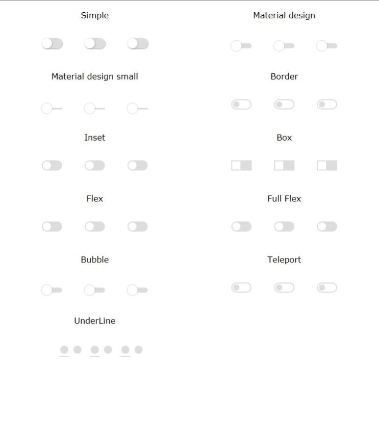 checkbox / Switcher styles collection checkbox / Switcher styles collection